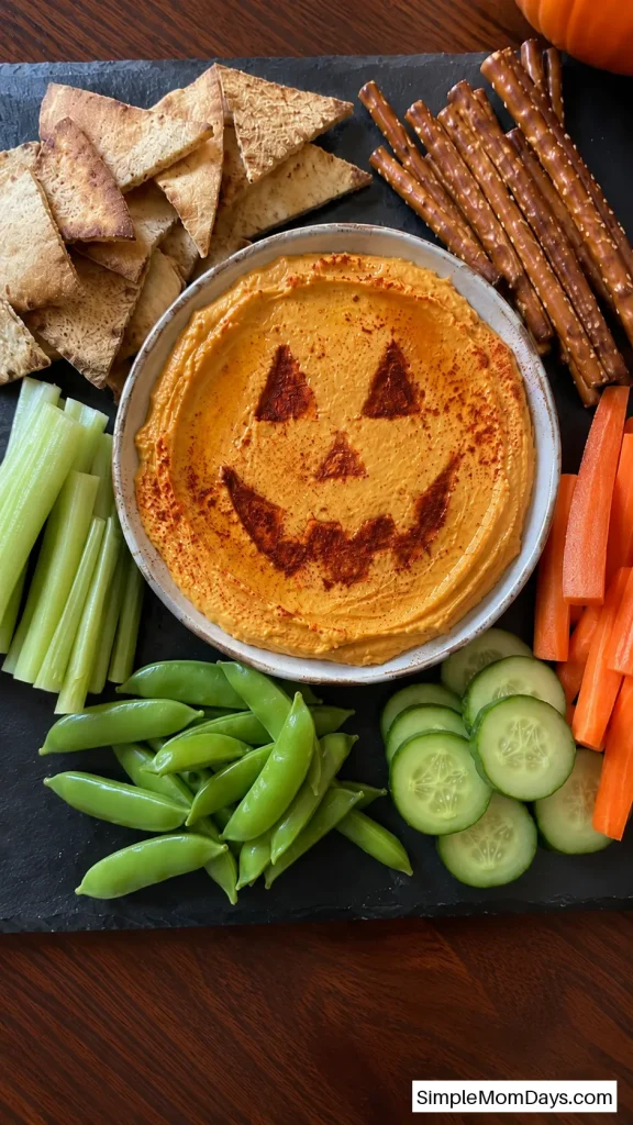 Pumpkin Hummus with Crudités