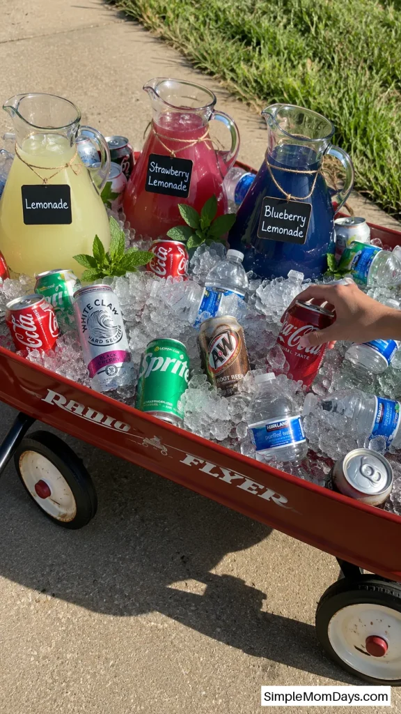 Serve Drinks in a Converted Red Wagon or Wheelbarrow