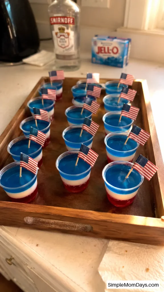 Set Up a Layered Red, White, and Blue Jello Shot Station