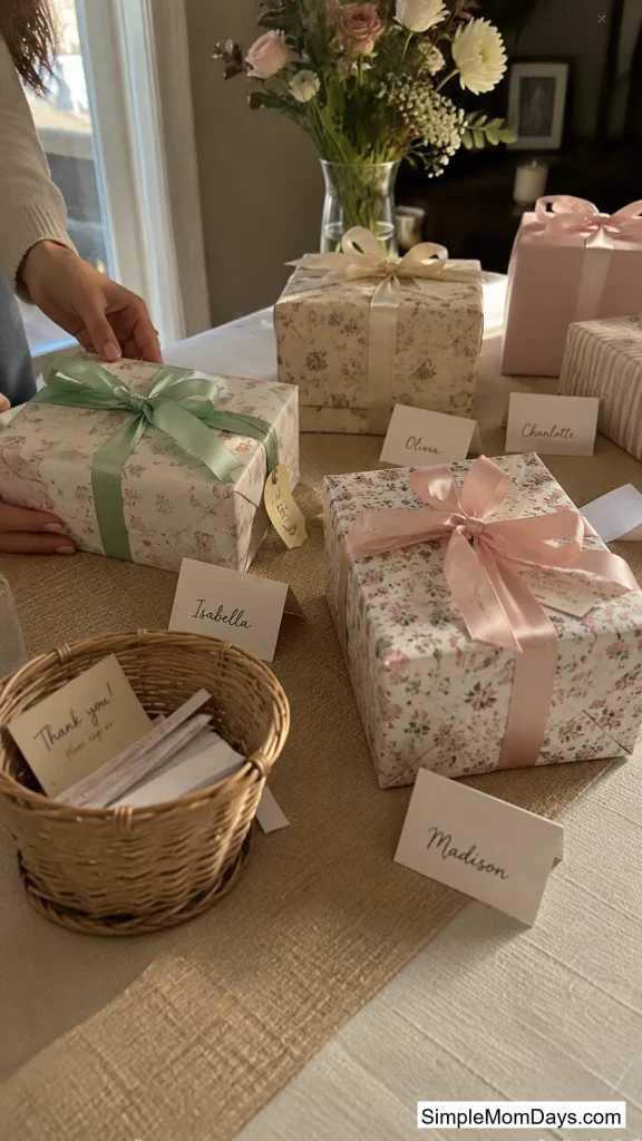 A self-serve gift table with quiet one-on-one moments