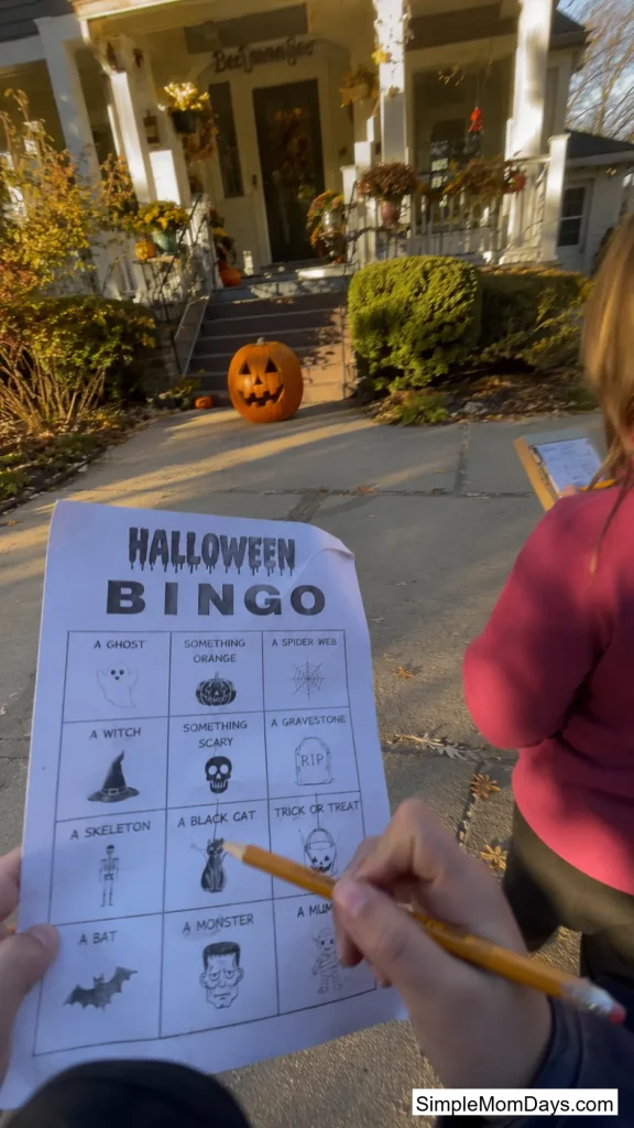 Backyard Halloween Bingo Walk