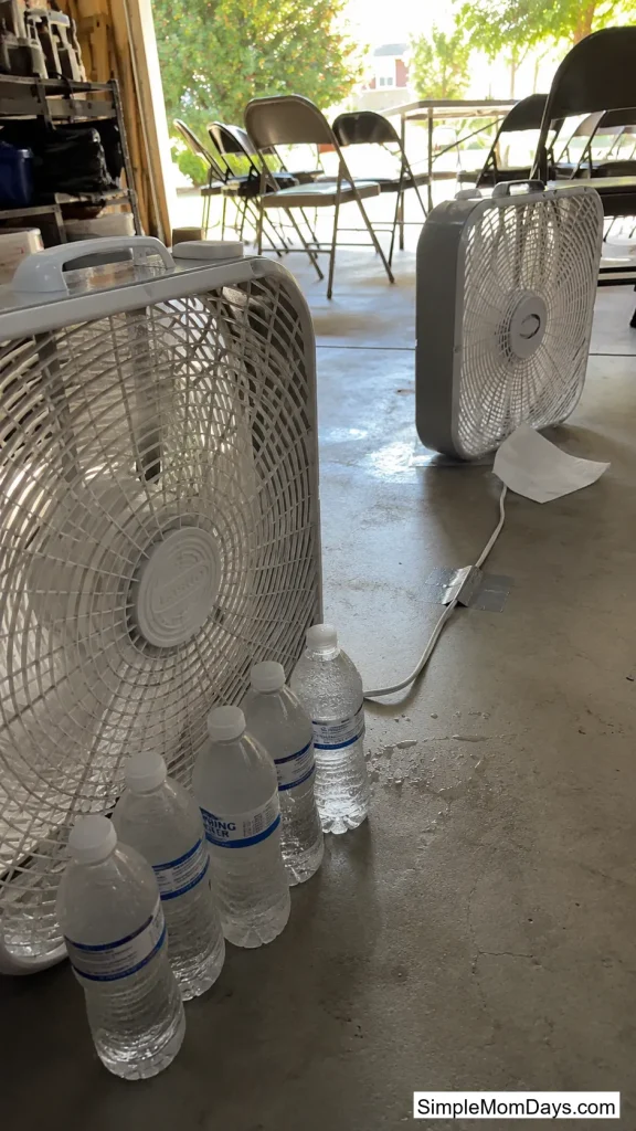 Box Fan Cooling Station