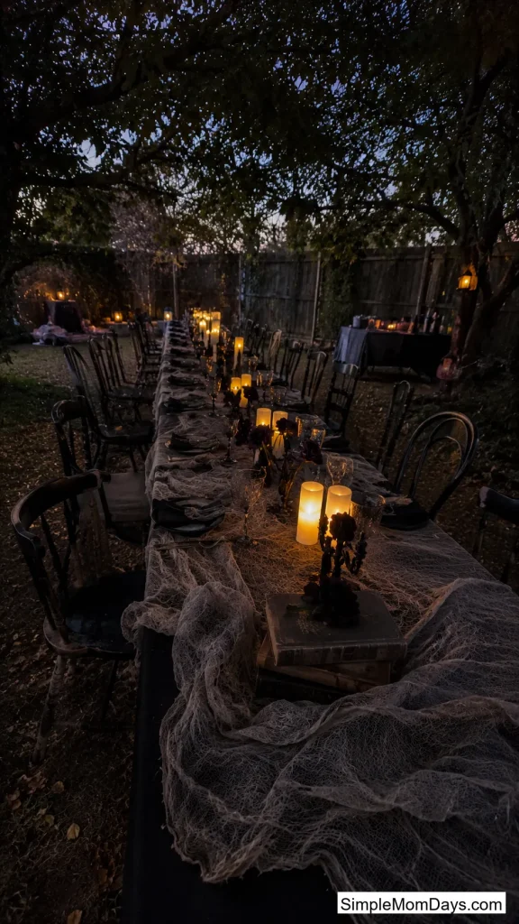 Candlelit Dinner Table Under the Trees
