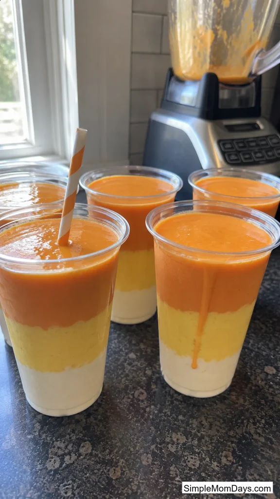 Candy Corn Layered Smoothie Cups