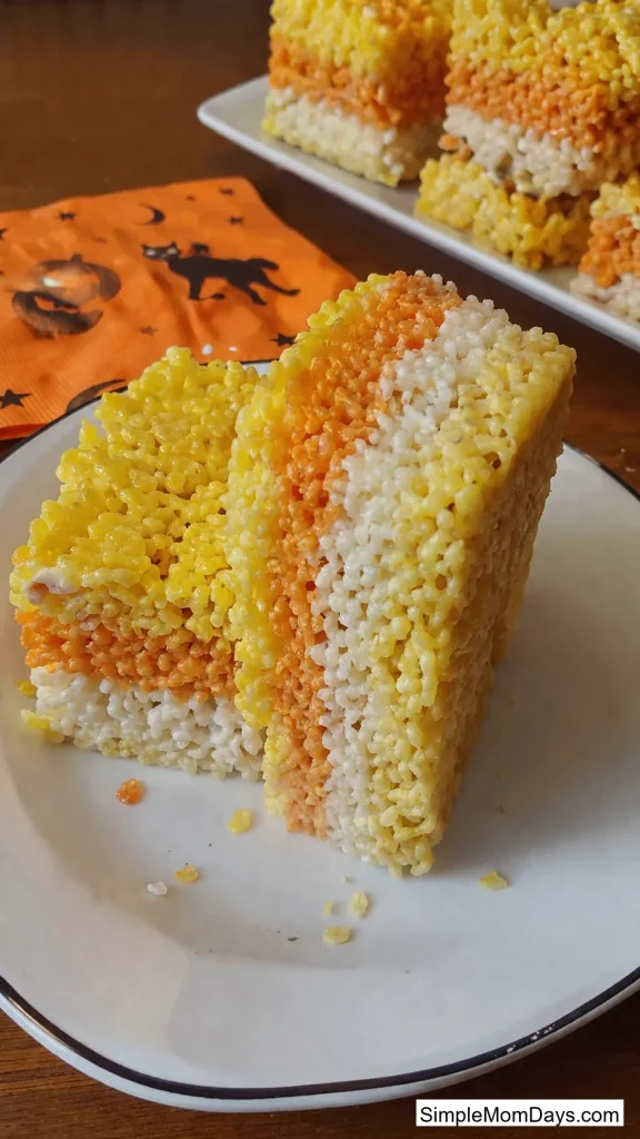 Candy Corn Rice Krispie Bars