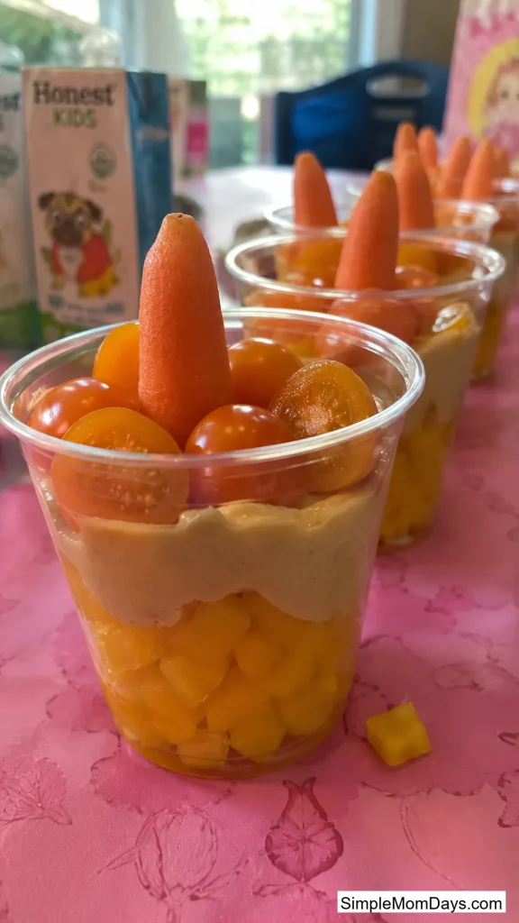 Candy Corn Veggie Cups