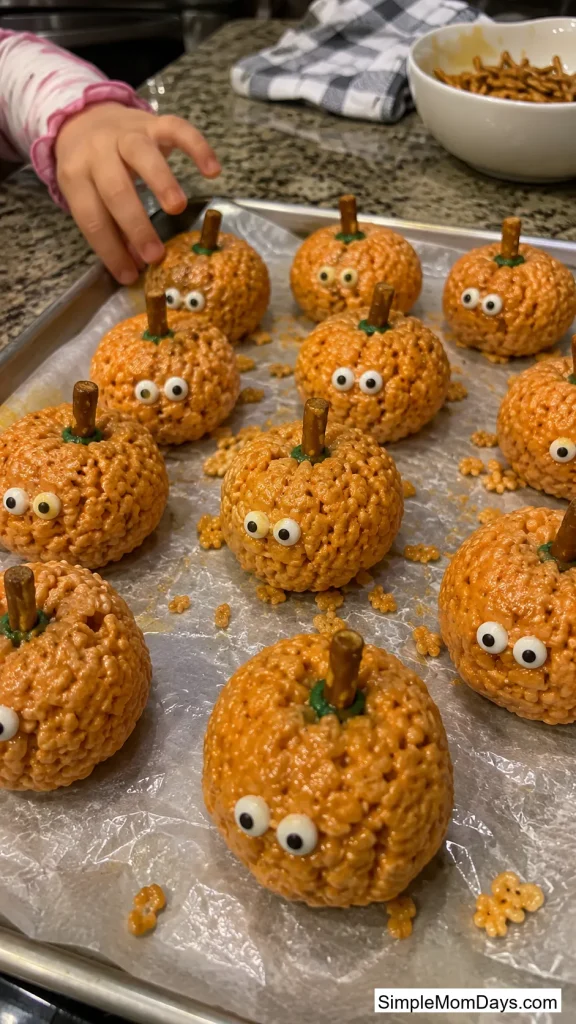 Candy Eye Rice Krispie Pumpkins
