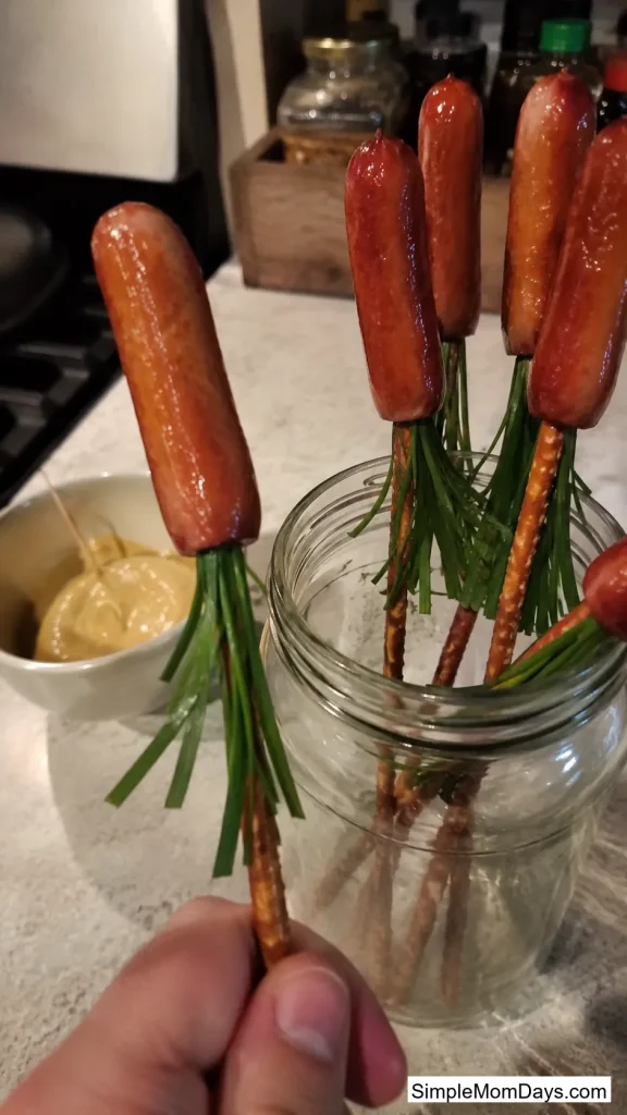Chicken Sausage Witches' Broomsticks