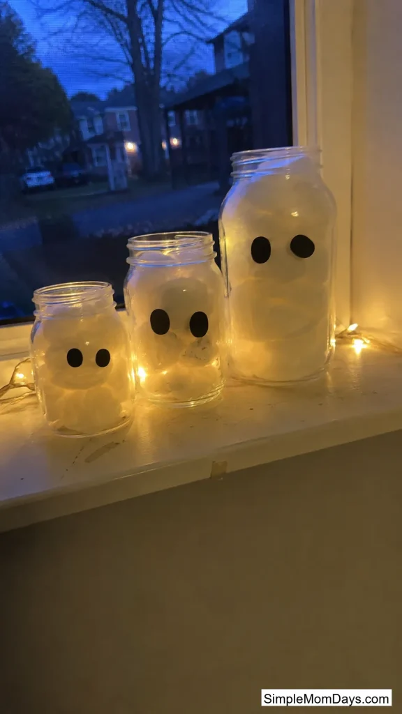 Cotton Ball Ghost Jars