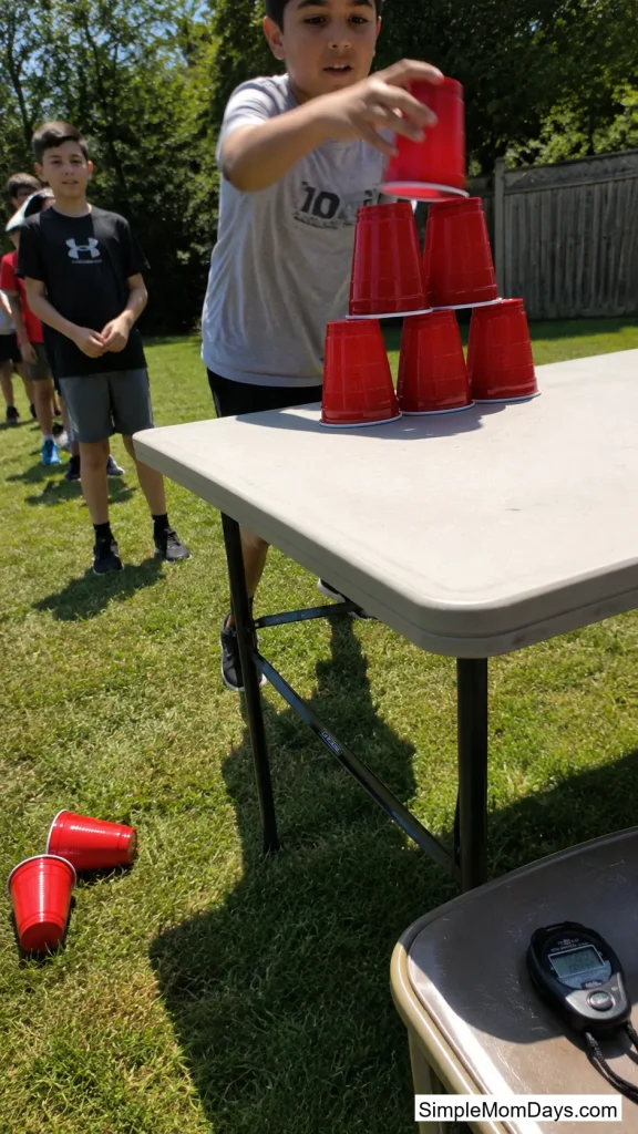 Cup Stack Relay Race