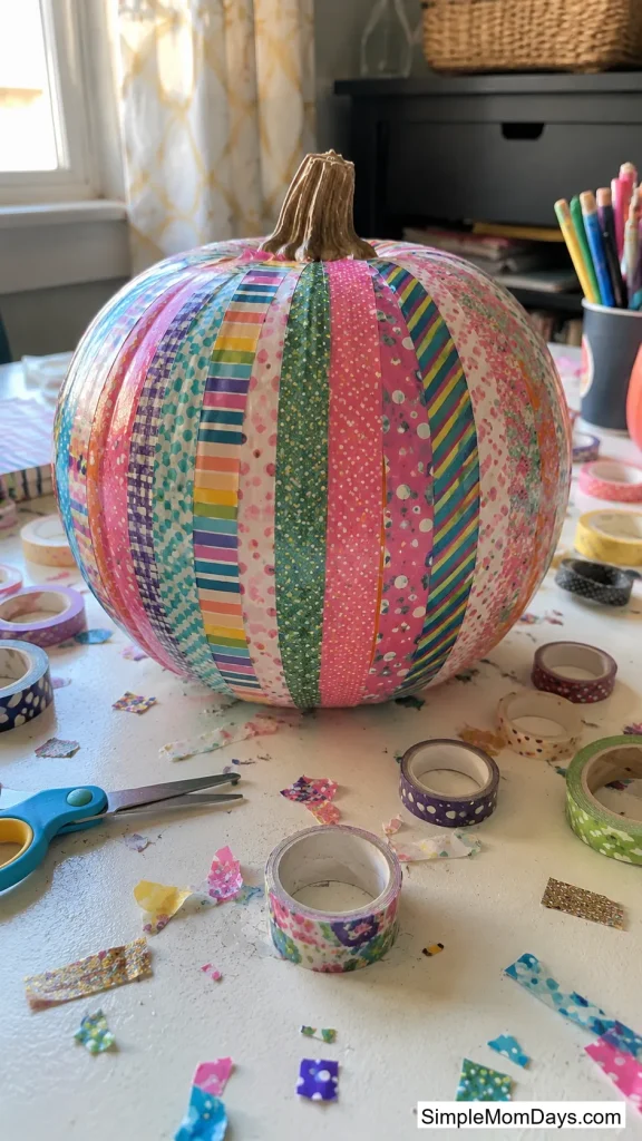 Fabric Tape Striped Pumpkins