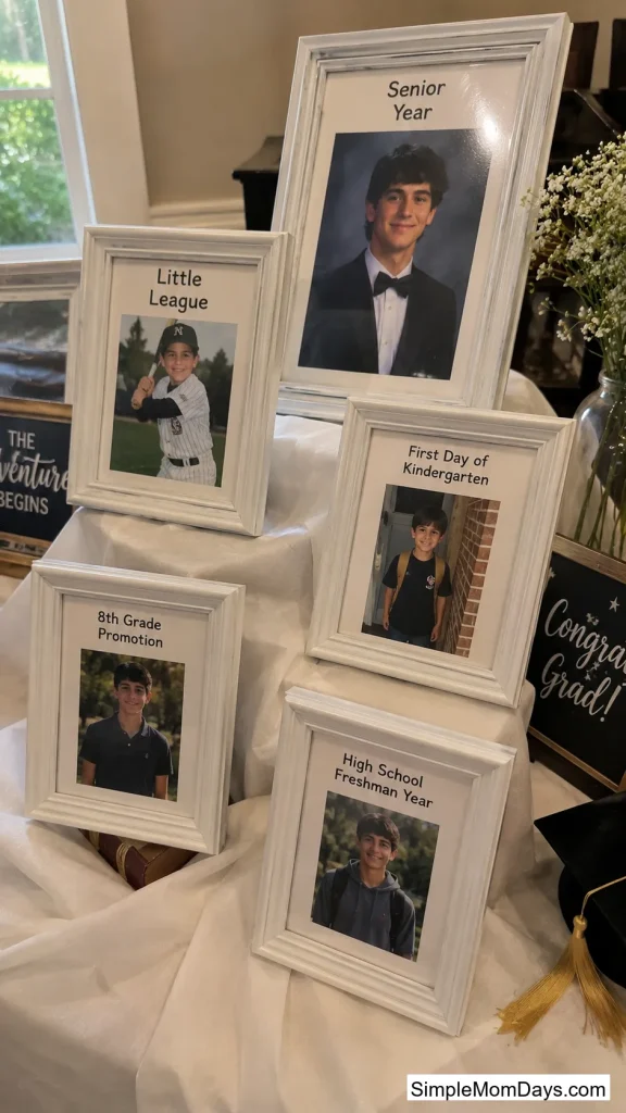 Framed Milestone Photos on Risers