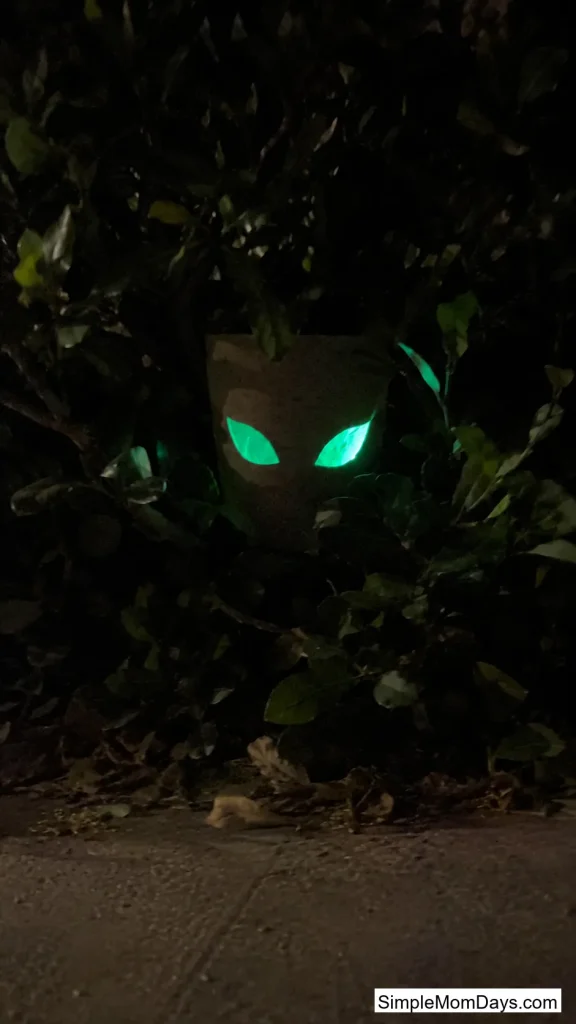 Glow Stick Eyes in the Shrubs