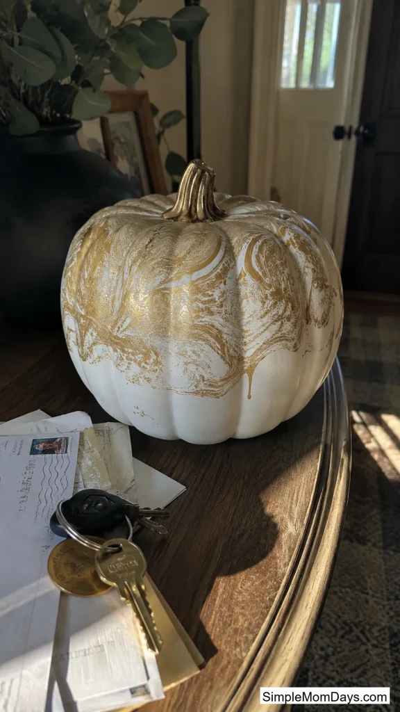Gold-Marbled Water-Dip Pumpkins