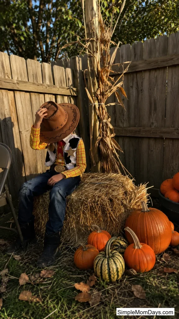 Hay Bale and Cornstalk Photo Corner