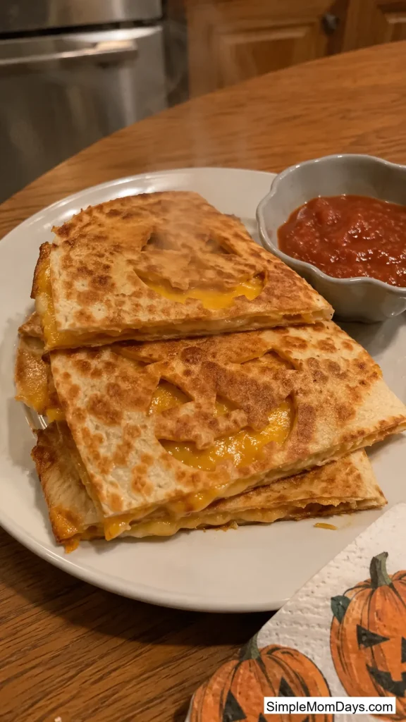 Jack-O-Lantern Quesadillas