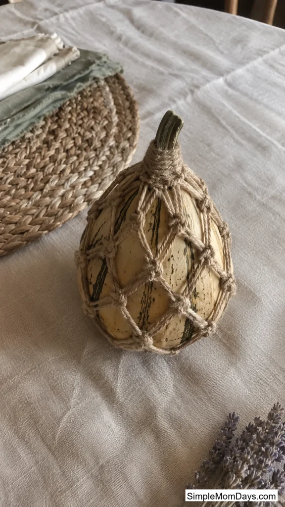 Macramé-Wrapped Gourds