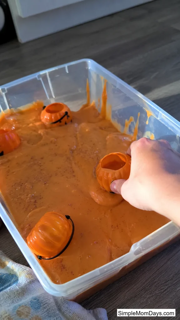 Melted Pumpkin Sensory Bin