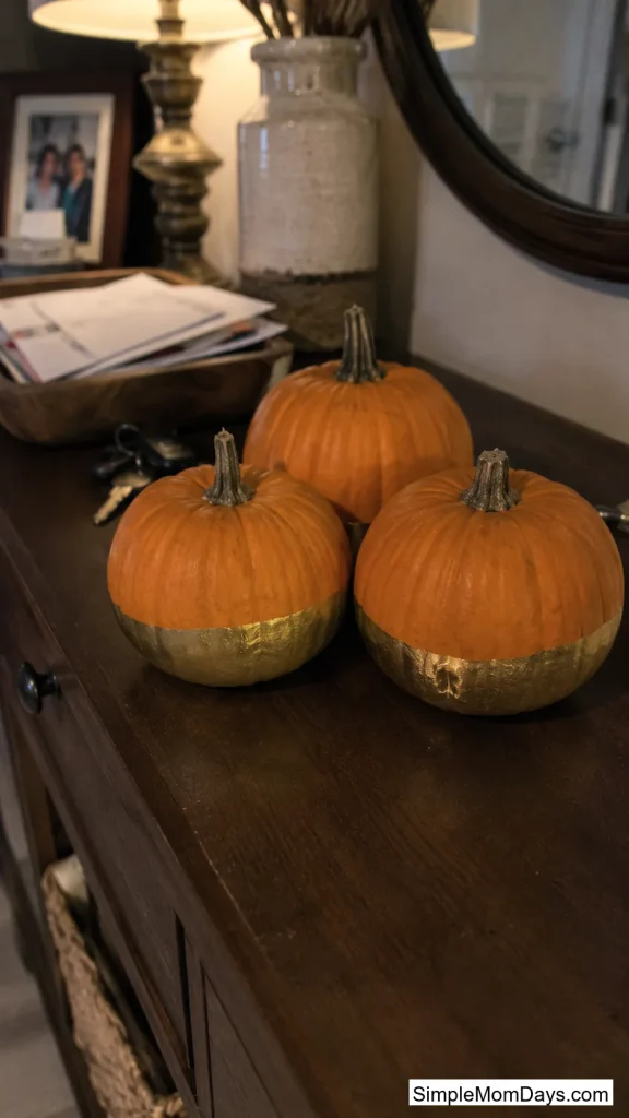Metallic-Dipped Pumpkins