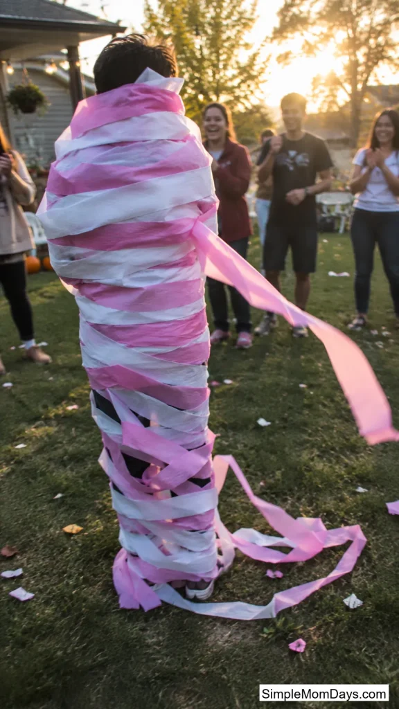 Mummy Wrap Race for the Parents-to-Be