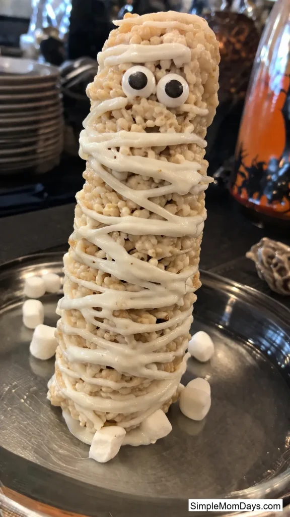 Mummy-Wrapped Rice Krispie Tower