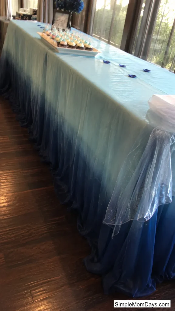 Ombre Blue Tablecloth Backdrop