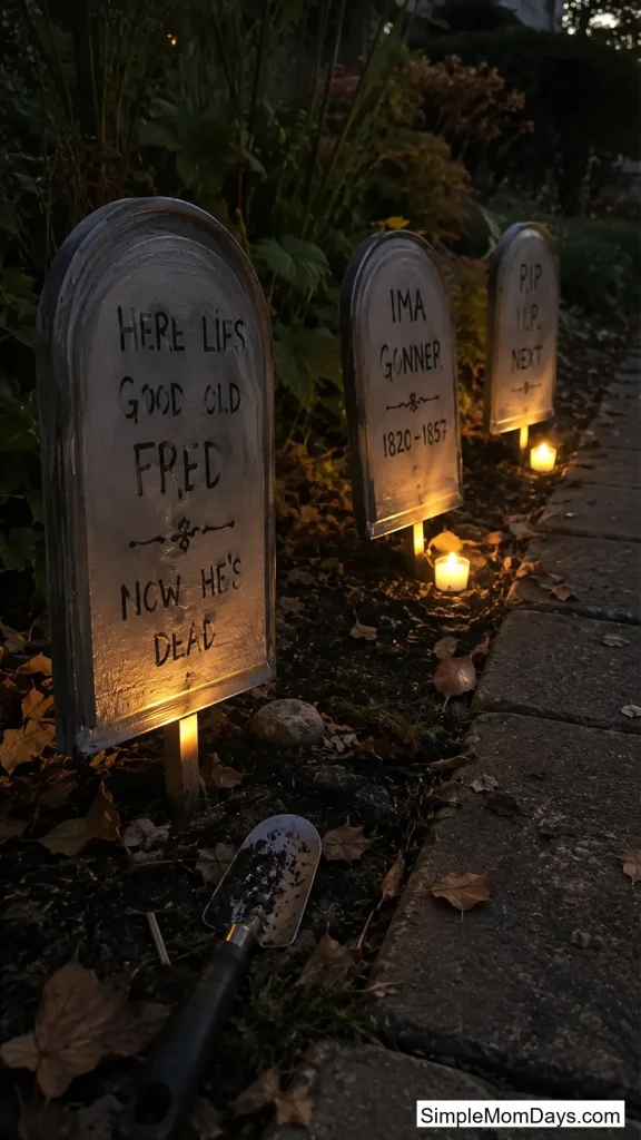 Painted Baking Tin Tombstones