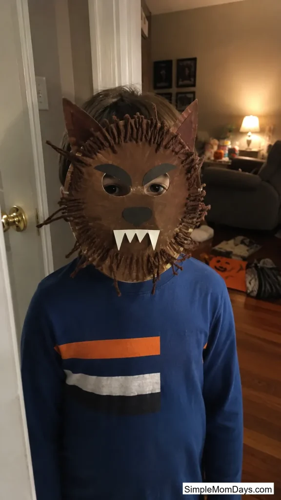Paper Plate Werewolf Mask