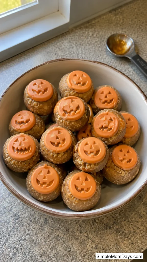 Peanut Butter Jack-o'-Lantern Bites