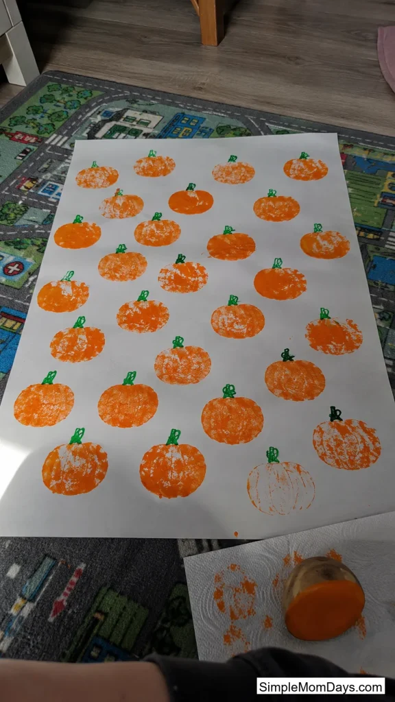 Potato-Stamped Pumpkin Patch