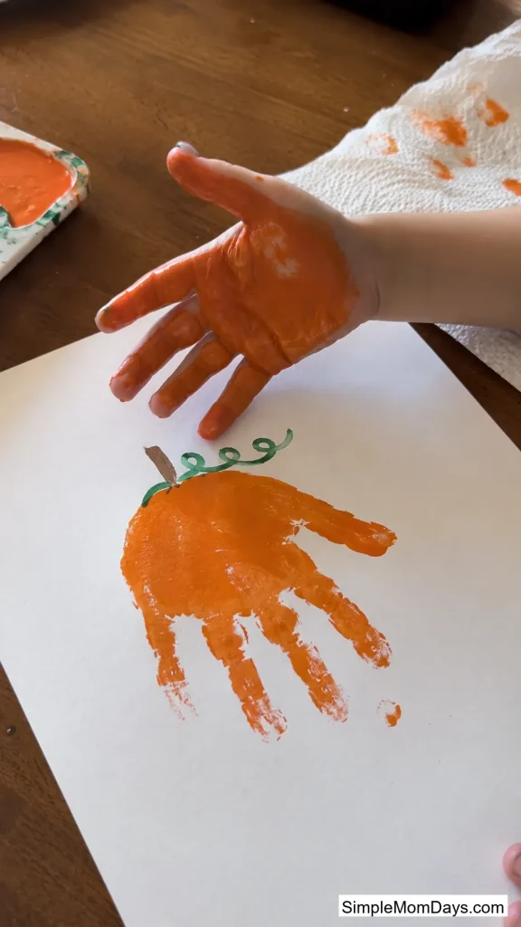 Pumpkin Patch Handprint Art