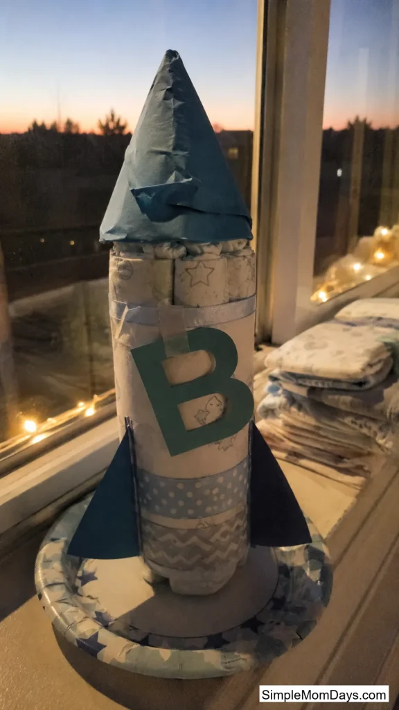 Rocket Ship Diaper Cake