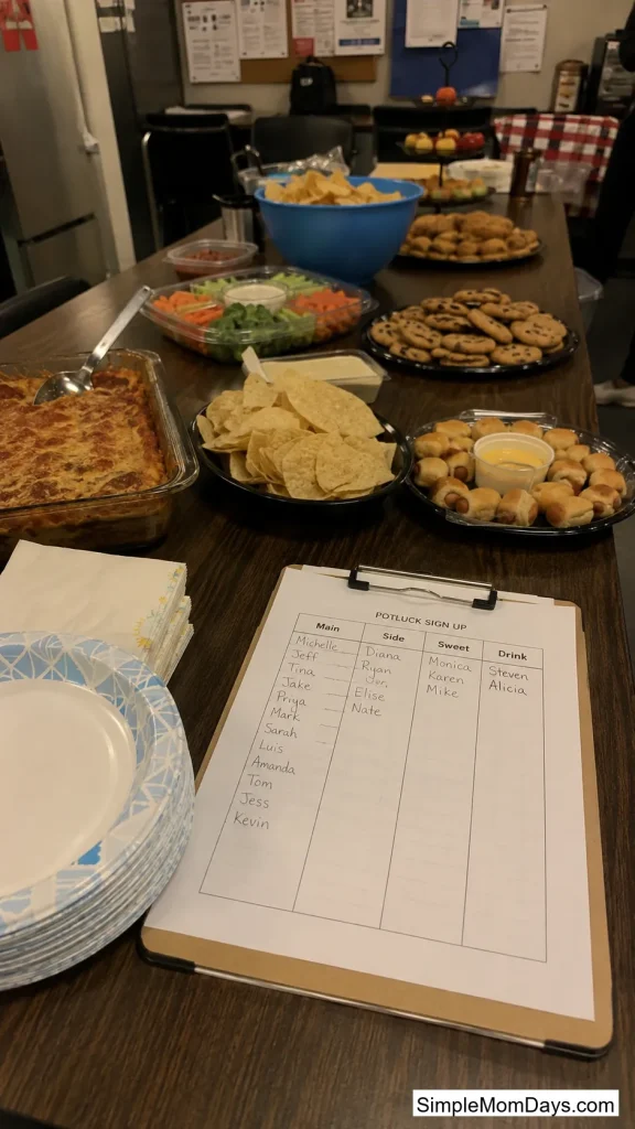 Sign-Up Sheet Potluck With Assigned Categories