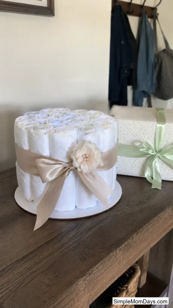 Simple Single-Tier Ribbon Cake