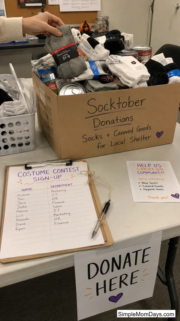 Sock and Supply Drive Tied to the Costume Contest