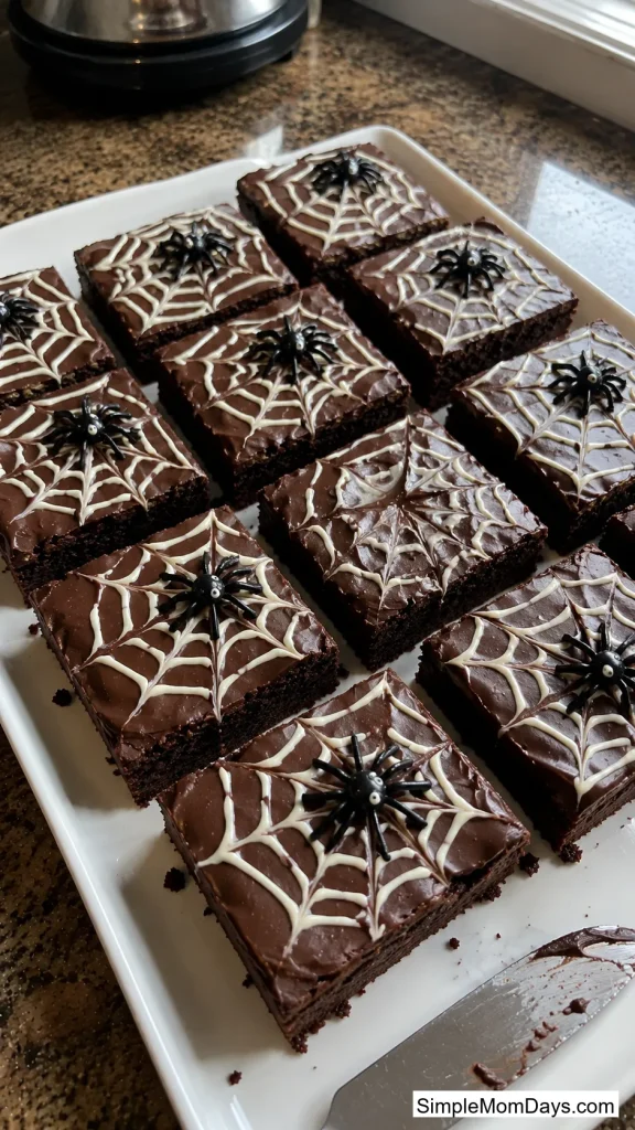 Spider Web Brownie Bites