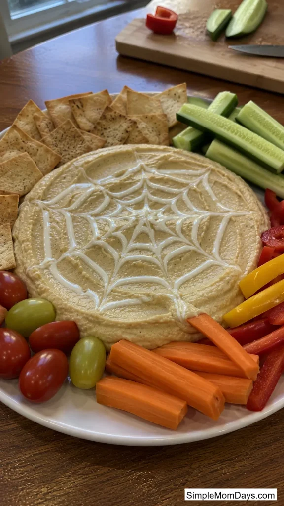 Spider Web Hummus Plate