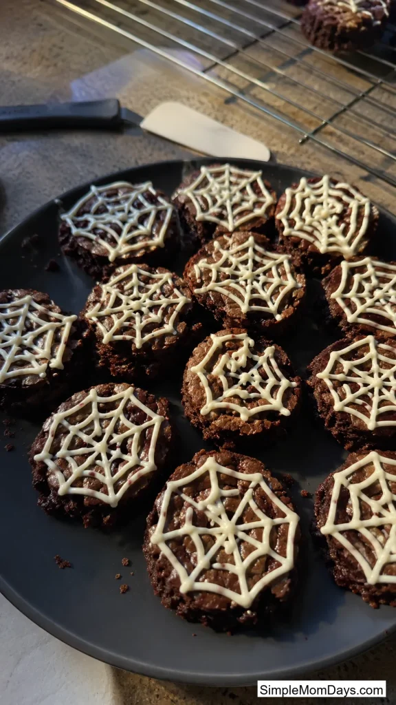 Spiderweb Brownie Bites