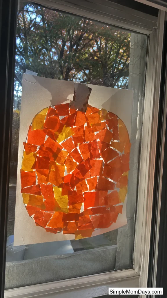 Torn-Paper Mosaic Pumpkin