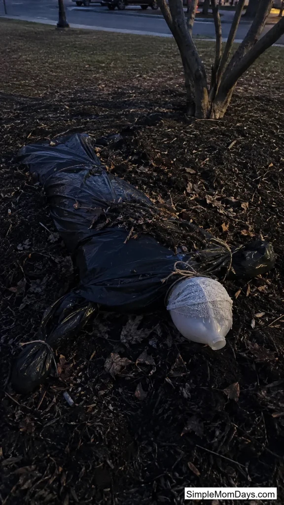 Trash-Bag Corpse Body Outline