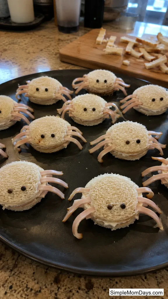 Turkey and Cream Cheese Spider Sandwiches