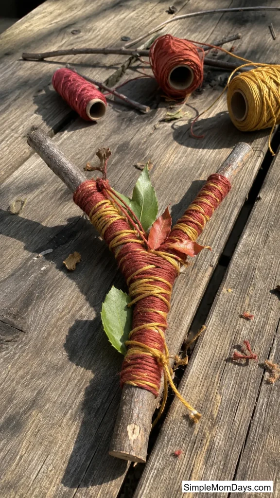 Twig and Yarn Weaving Station