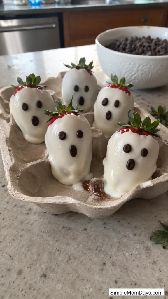 White Chocolate Ghost Strawberries