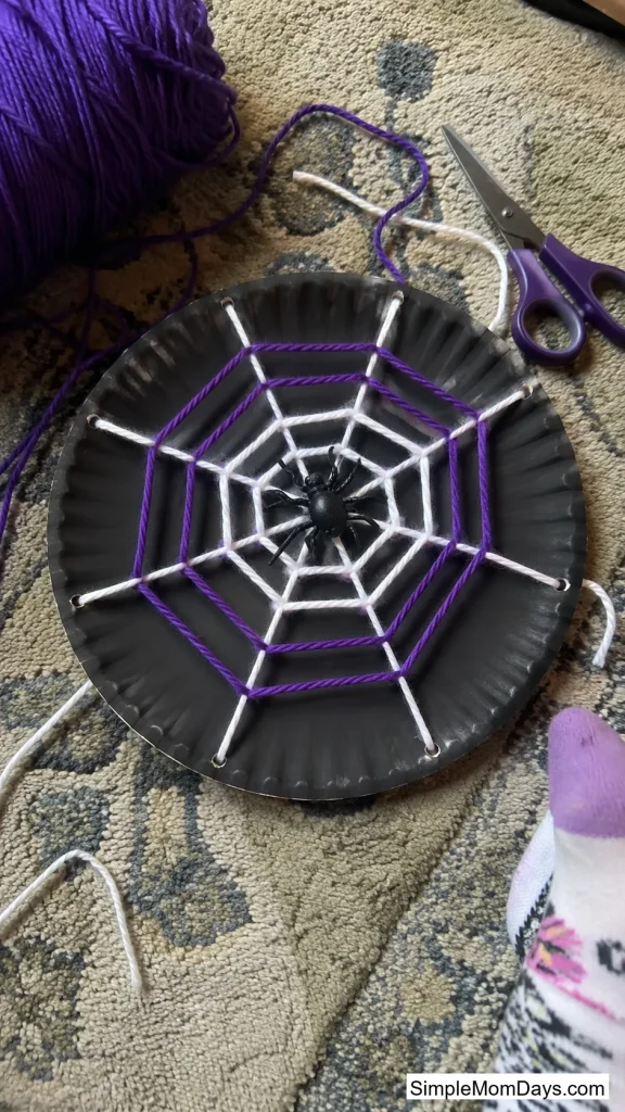 Yarn-Woven Spiderweb Sewing Card