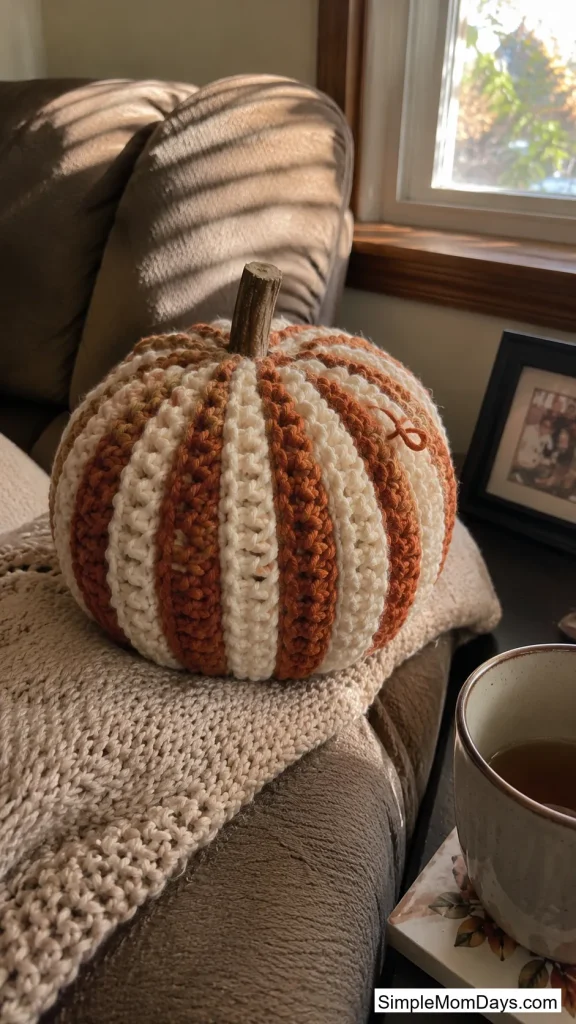 Yarn-Wrapped Pumpkins