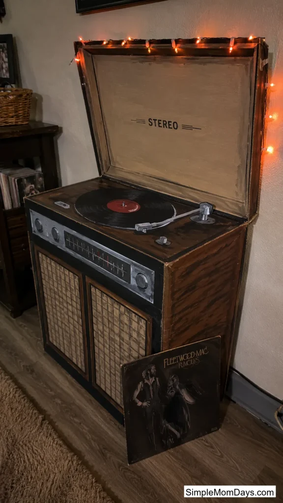 A Cardboard Record Player Backdrop