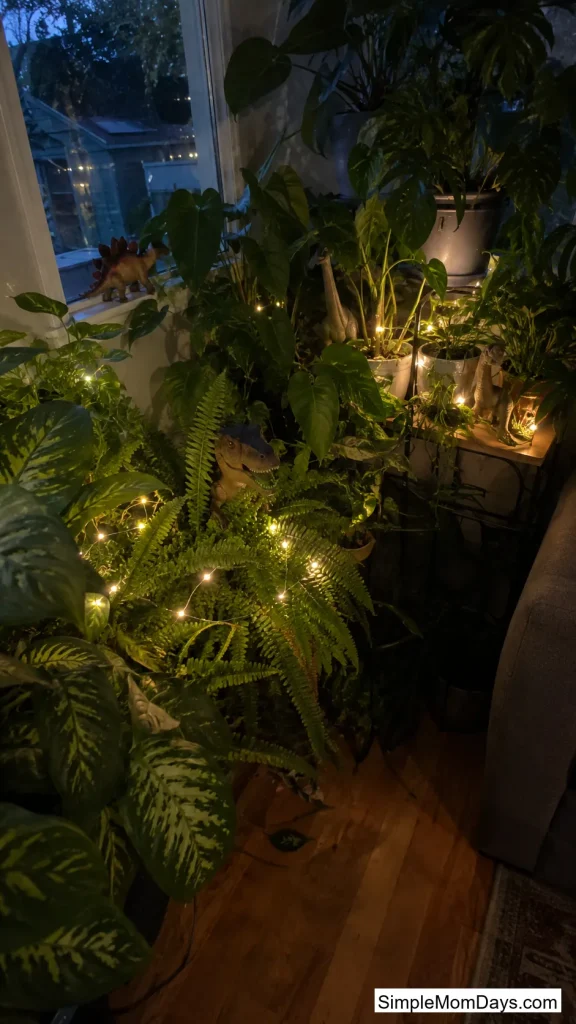 A Fern-and-Fairy-Light Jungle Corner