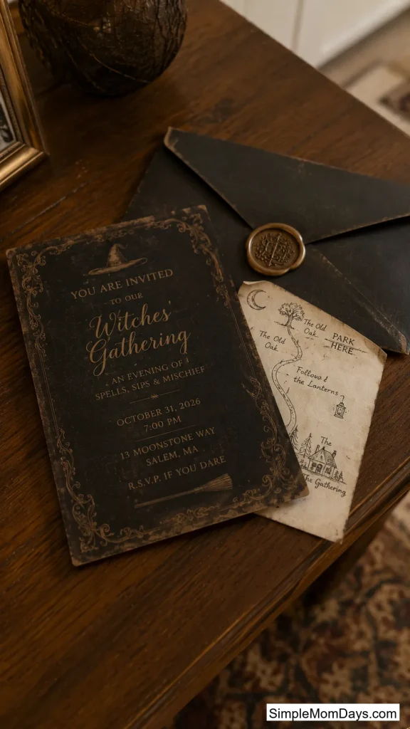 A Haunted Mansion Invitation with a Mini Map