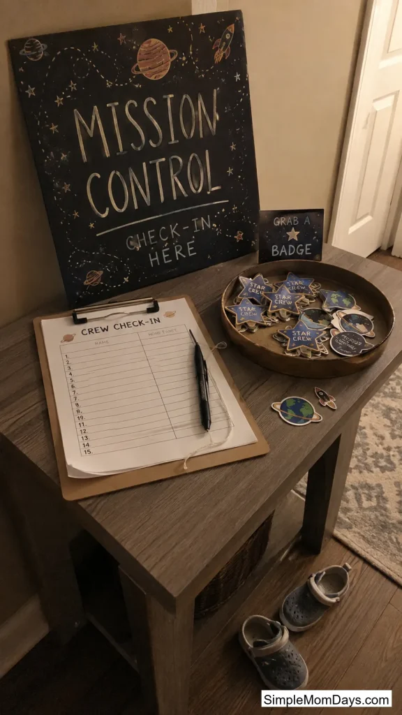 A Mission Control Sign-In Table