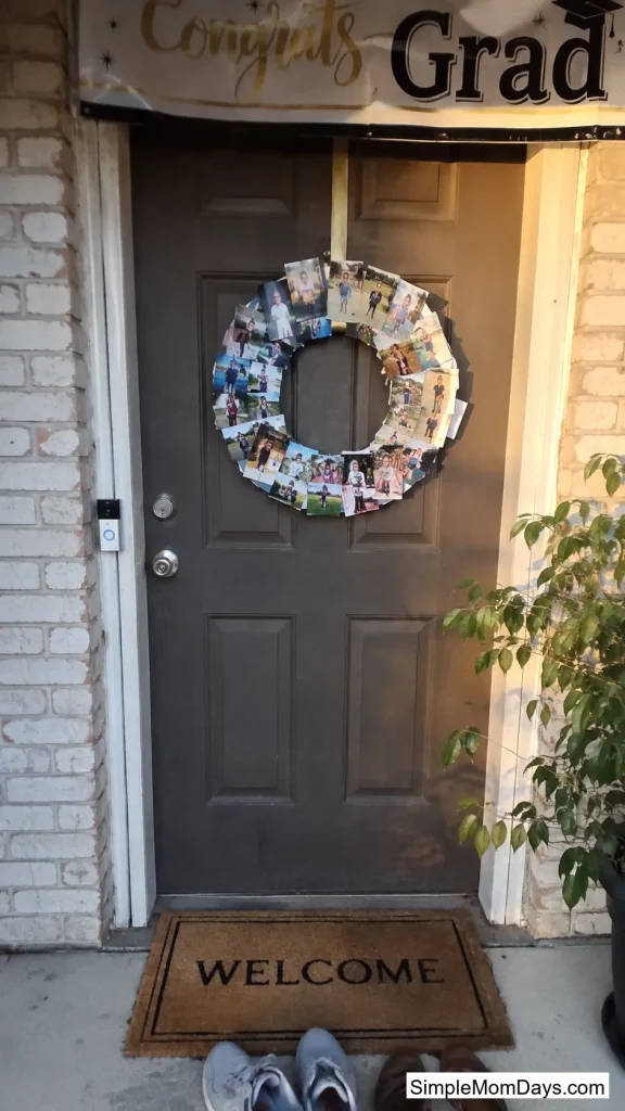 A Photo Wreath on the Front Door